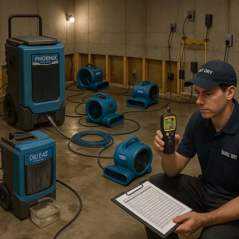 Structural Drying and Dehumidification process in Grant County, ND